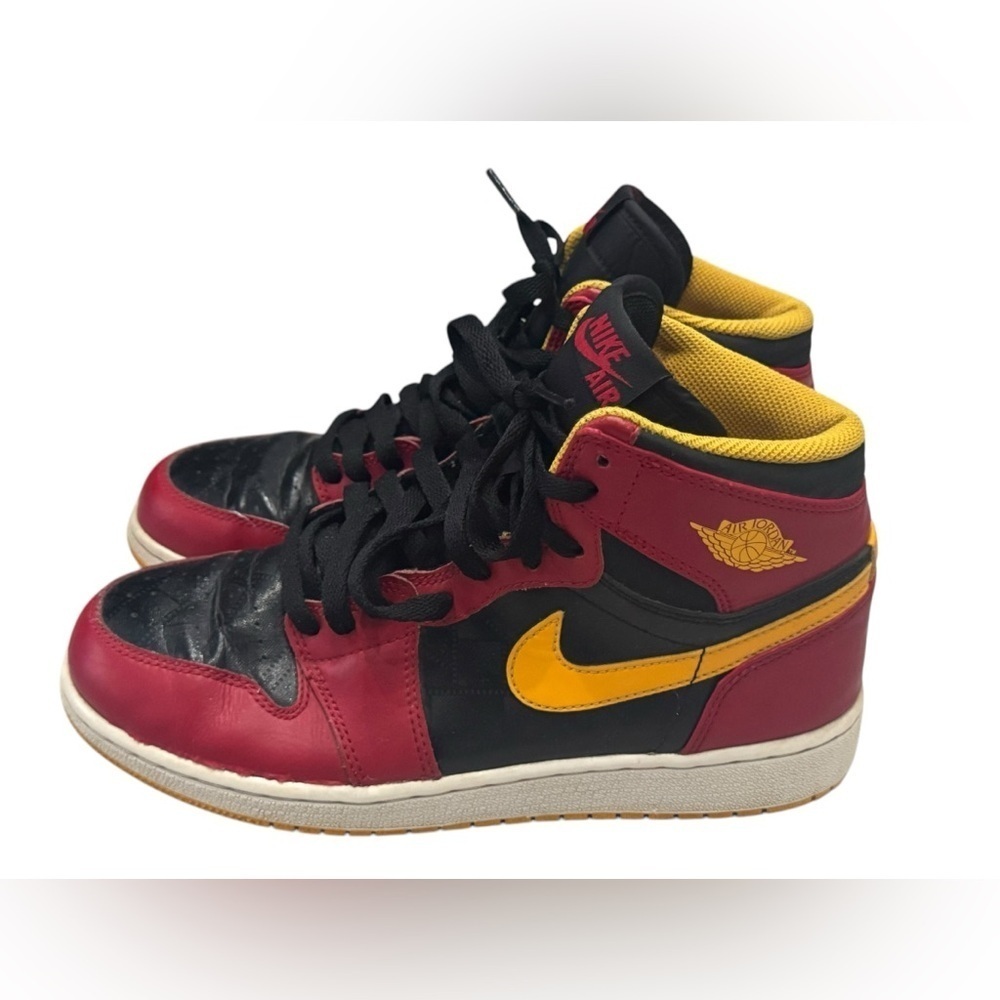 Kid’s Air Jordan 1 Retro OG Highlight Reel High Tops: Red. Black & Yellow: 6Y